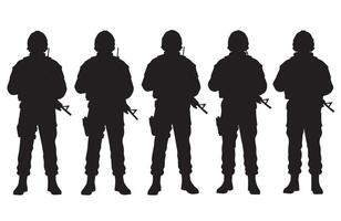 Elite Army Squad Forces Night Ops Shadows vector
