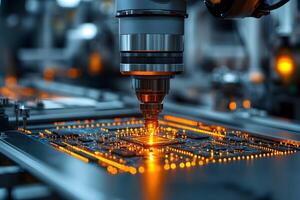 High-Tech Automated Circuit Board Manufacturing with Precision Robotics for Efficient Production photo