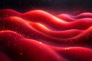 Abstract Red Landscape with Sparkling Dust Particles - Perfect for Modern Design and Art Projects photo