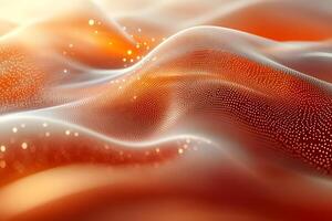 Abstract Waves of Digital Orange Particles for Creative Visual Projects photo