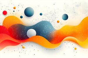 Abstract Wave Composition with Colorful Spheres and Gradient Patterns for Modern Design photo