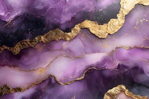 Abstract Purple and Gold Marble Texture for Modern Design Prints and Backgrounds photo