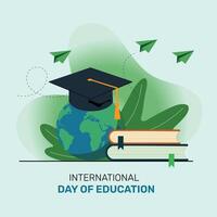 Illustration for International Day of Education Social Media vector