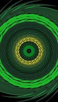 Abstract green kaleidoscopic motion design background. spiral shape animation. psychedelic round motion. video