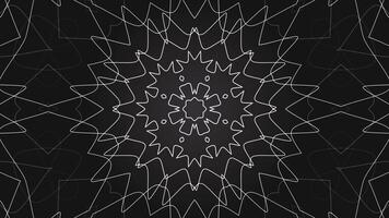 White lines create symmetrical patterns on dark background. Suitable for abstract backgrounds, modern design elements, geometric art, and minimalist concepts. video