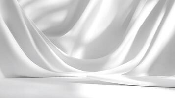 White fabric with folds and folds in the background photo