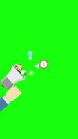 Megaphone With Cloud Of Colorful Application On Vertical On Greenscreen Background 2D Cartoon Animation video