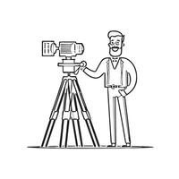 back of camera production movie filmmaker set making vector