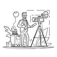 director business frame back of camera camera recording camera vector