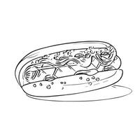ketchup icon hotdog burger fast food sausage vector