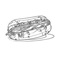 snack fast menu sausage tasty vector