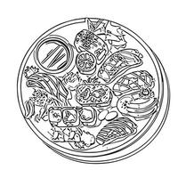 salmon icon fresh japan background sauce vector