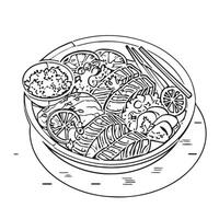 bowl design miso soup dining shrimp culinary vector