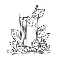set juice fruit slice vector