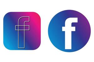 Professional Facebook Icon for Websites and Apps with colorful vector