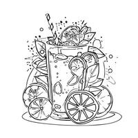 drink realistic refreshment swirl straw vector