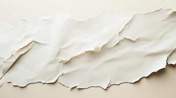 Large torn paper with uneven edges and natural white texture photo