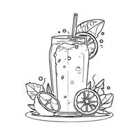set wave straw refreshment color vector