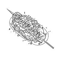 turkey food barbecue delicious wooden vector