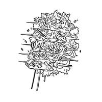 grilled fresh vegetable snack roast vector