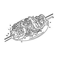 isolated cuisine lamb pita salad vector