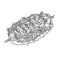 isolated background meat meal kebab vector