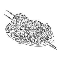 grilled grill cooking lamb cafe vector