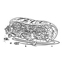 pork fast doner kebab onion vector