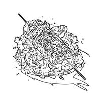 grilled tasty fastfood arabic tomato vector