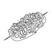 fast food meat onion delicious beef vector