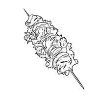 sandwich lunch doner kebab traditional closeup vector