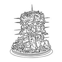 dish lunch doner food isolated vector