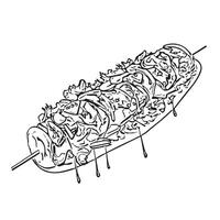 doner kebab cafe bread delicious turkish vector