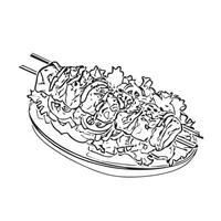 lunch isolated shish doner turkish vector