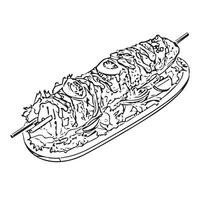 delicious lamb doner kebab gourmet doner vector