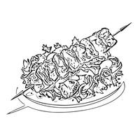kebab eat roast doner bread vector
