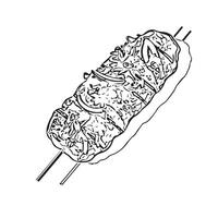 turkish vegetable isolated fast food chicken vector