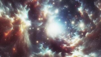 Exploring the vastness of space with vibrant cosmic clouds and stars video