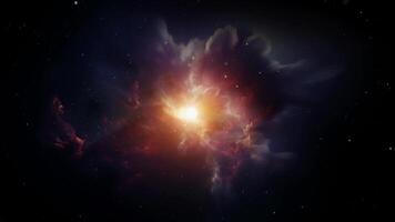 An red star shines brightly in the midst of a swirling galaxy video