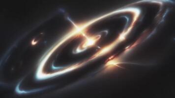 Cosmic collision reveals breathtaking light display in distant galaxy video