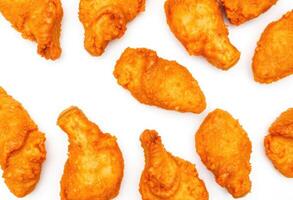 fried chicken wings on white background photo