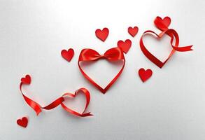 valentine's day hearts on white background photo