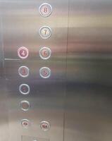 The elevator buttons are all lit up photo