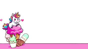 a unicorn in an ice cream cone frame video