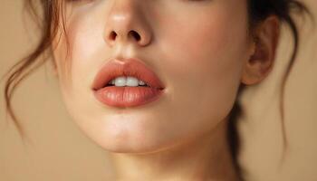 A woman with a very large mouth and a very large nose photo