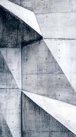 The textured concrete surface features angular shapes and sharp shadows, showcasing a modern aesthetic. The interplay of light and texture creates depth and visual interest photo