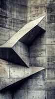 This composition features a textured concrete surface that showcases abstract geometric shapes photo