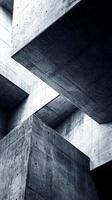 This artistic composition highlights an abstract design with textured concrete surfaces, showcasing sharp angles and unique geometric formations that create visual intrigue photo