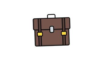 Animated briefcase with straps, buckles, and handle. Perfect for business presentations, office scenes, and professional concepts in design projects video