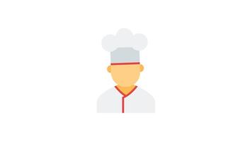 Animated chefs flat design with white hat and uniform. Ideal for culinary blogs, restaurant menus, cooking classes, and food related content. video